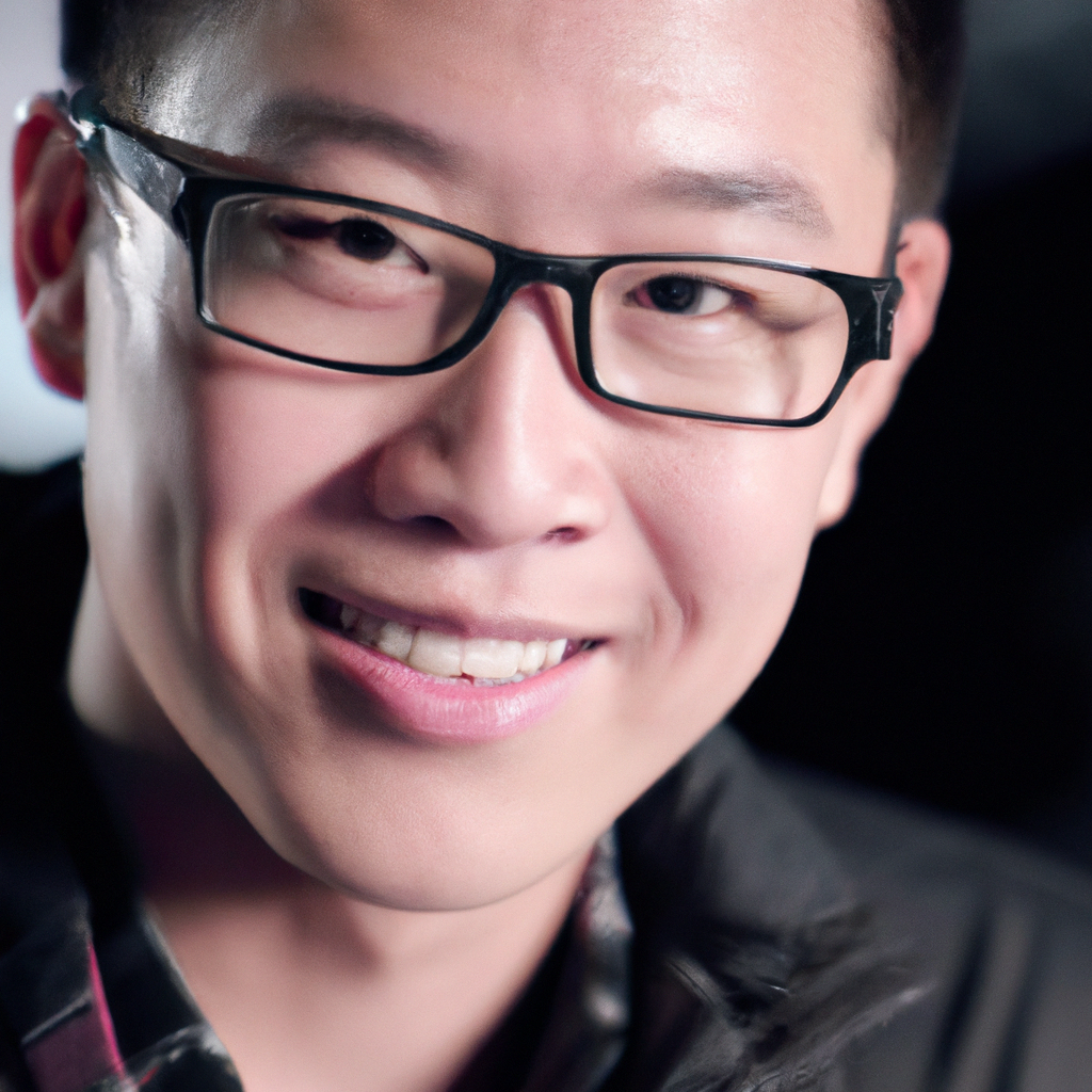 Head of Engineering Avery Chen portrait in studio lighting